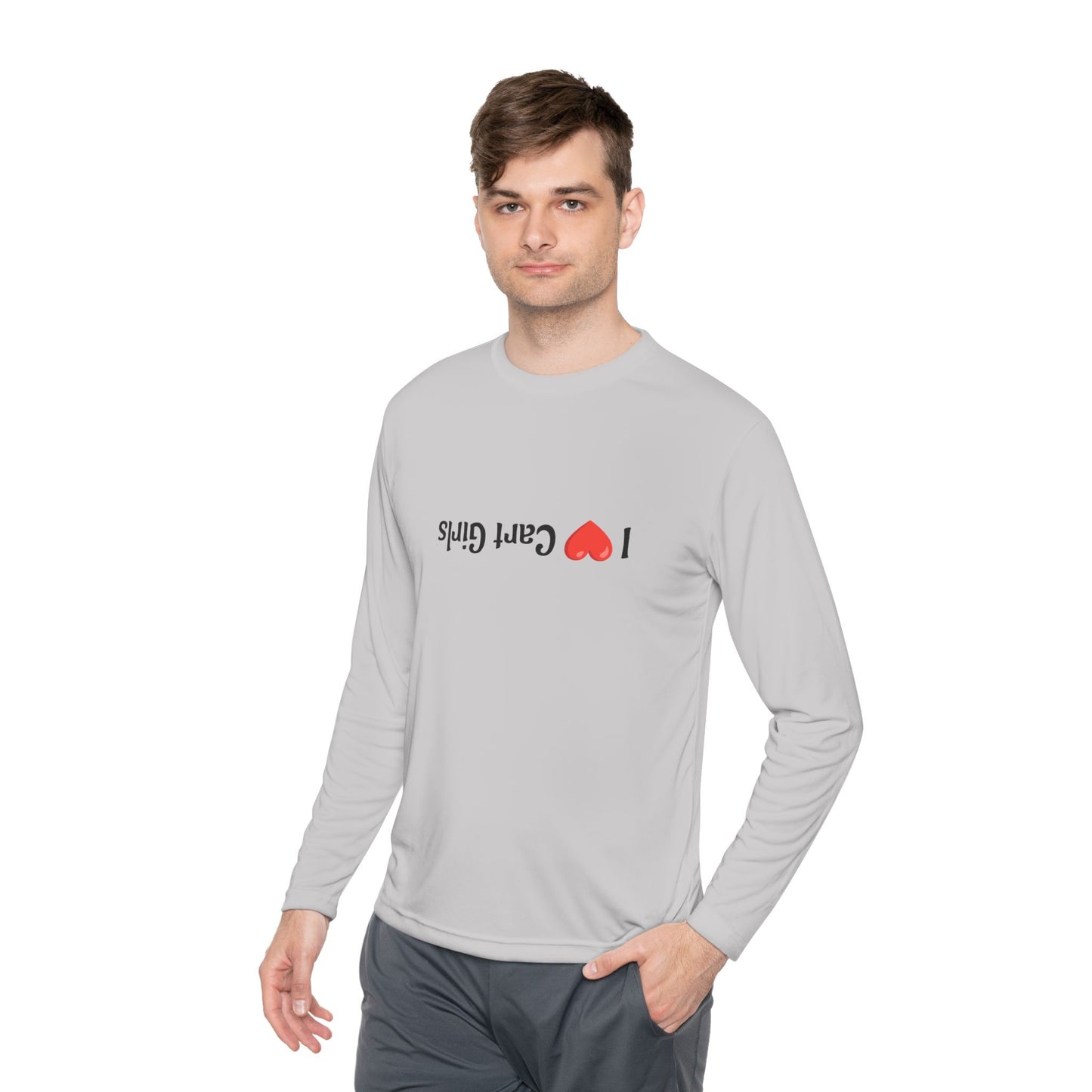 I Heart Cart Girls Unisex Lightweight Long Sleeve Tee - Perfect Gift for Golfers