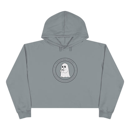 Ghost Crop Hoodie - Spooky Apparel for Coffee Lovers & Everyday Comfort
