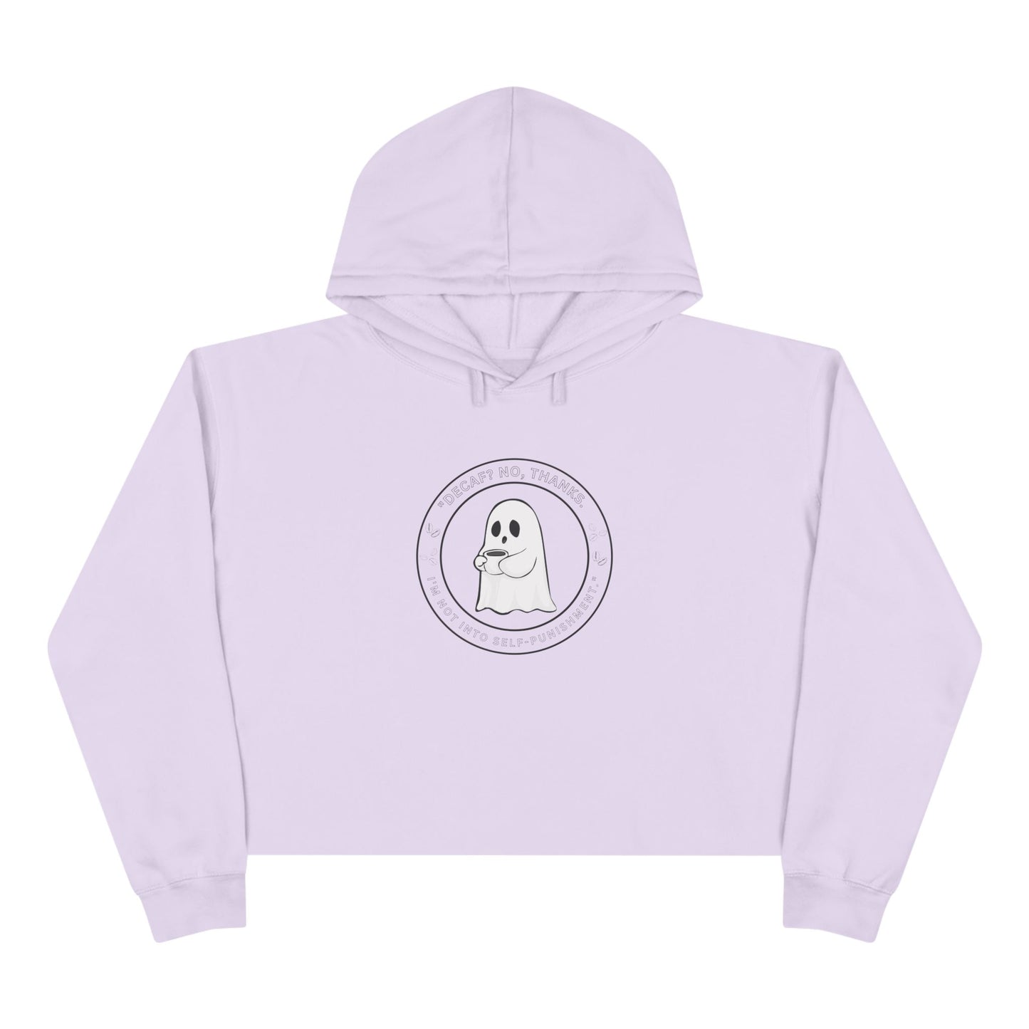 Ghost Crop Hoodie - Spooky Apparel for Coffee Lovers & Everyday Comfort