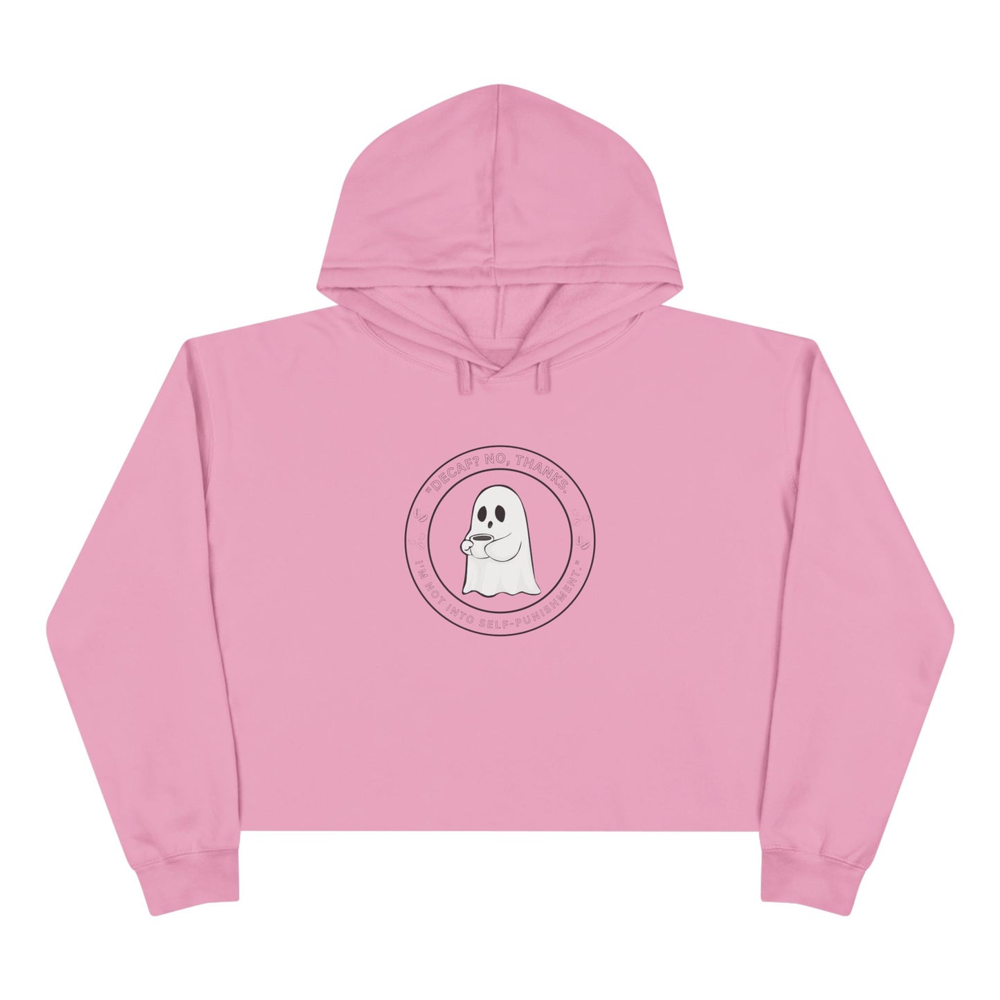 Ghost Crop Hoodie - Spooky Apparel for Coffee Lovers & Everyday Comfort