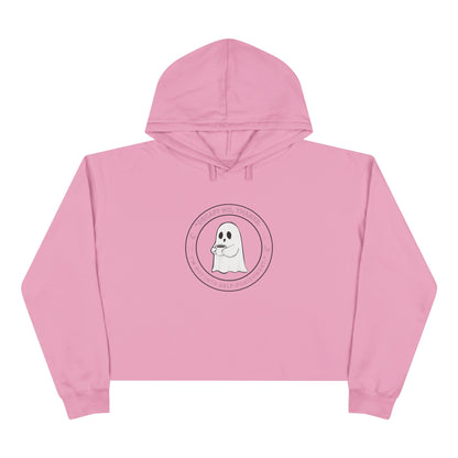 Ghost Crop Hoodie - Spooky Apparel for Coffee Lovers & Everyday Comfort