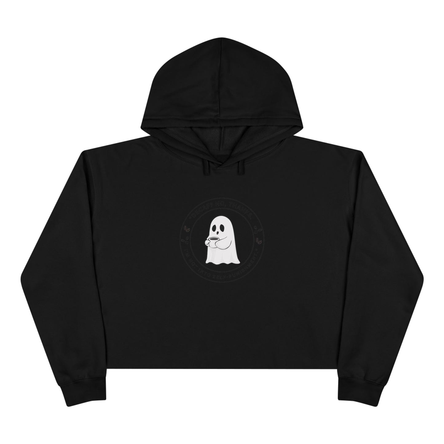 Ghost Crop Hoodie - Spooky Apparel for Coffee Lovers & Everyday Comfort