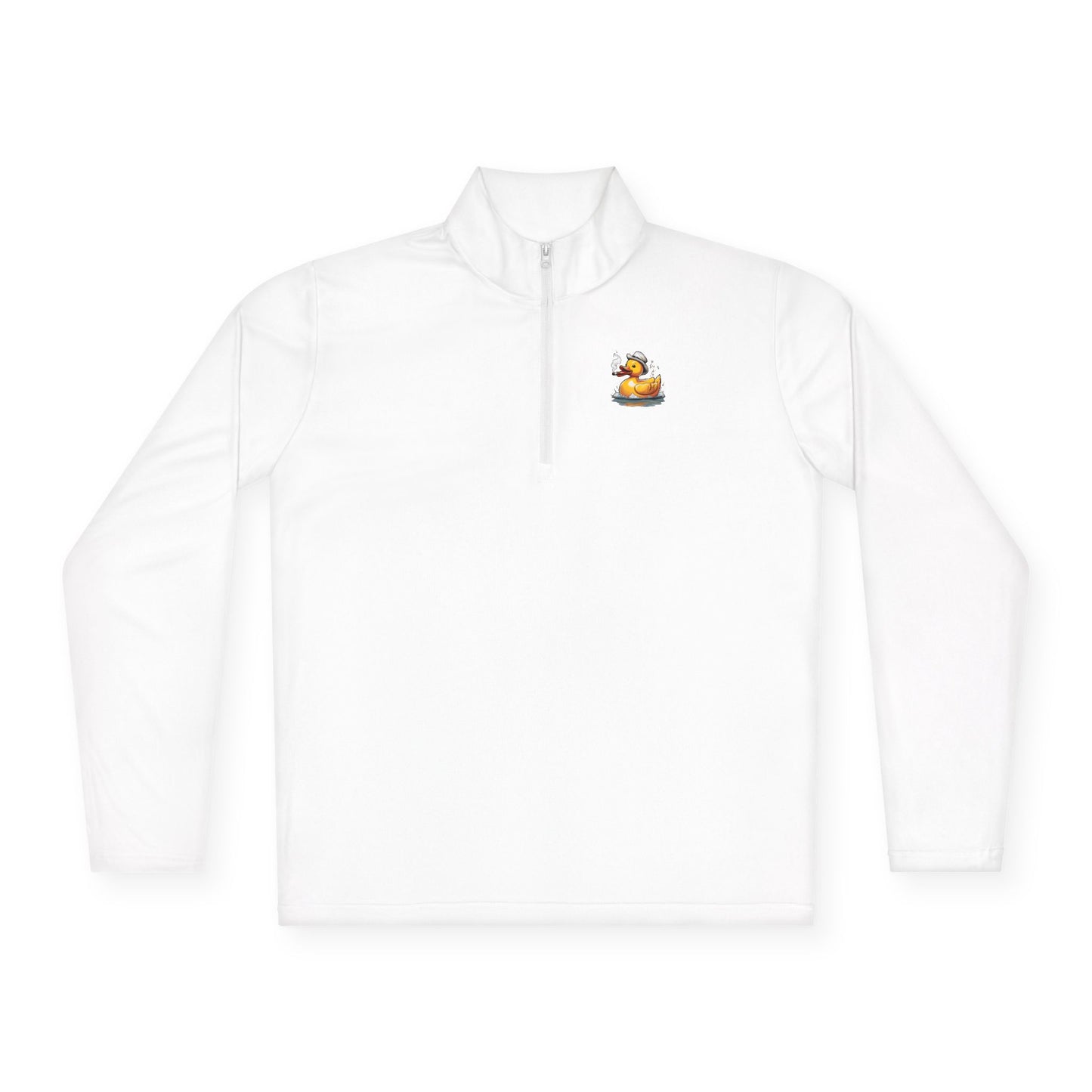 Unisex Quarter-Zip Pullover with Fun Duck Design - Perfect for Casual Wear & Outdoor Activities