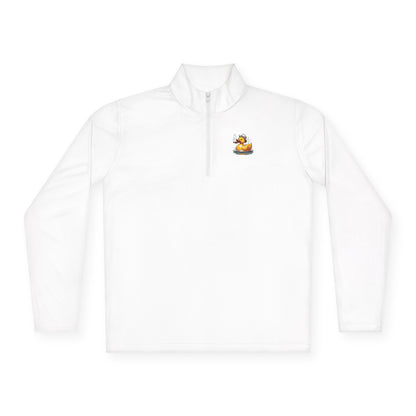 Unisex Quarter-Zip Pullover with Fun Duck Design - Perfect for Casual Wear & Outdoor Activities