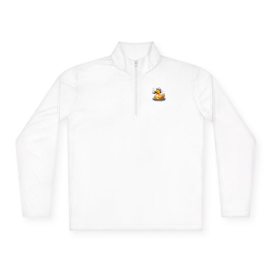 Unisex Quarter-Zip Pullover with Fun Duck Design - Perfect for Casual Wear & Outdoor Activities