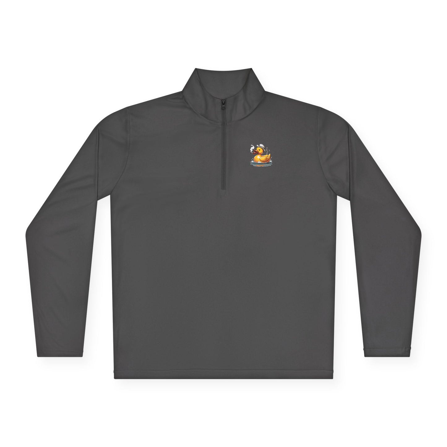 Unisex Quarter-Zip Pullover with Fun Duck Design - Perfect for Casual Wear & Outdoor Activities