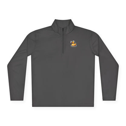 Unisex Quarter-Zip Pullover with Fun Duck Design - Perfect for Casual Wear & Outdoor Activities