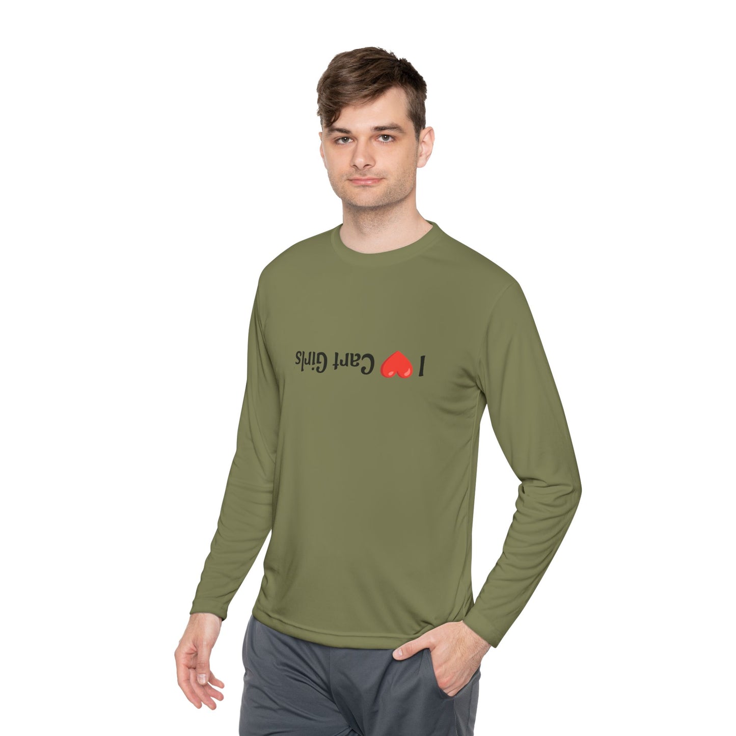 I Heart Cart Girls Unisex Lightweight Long Sleeve Tee - Perfect Gift for Golfers
