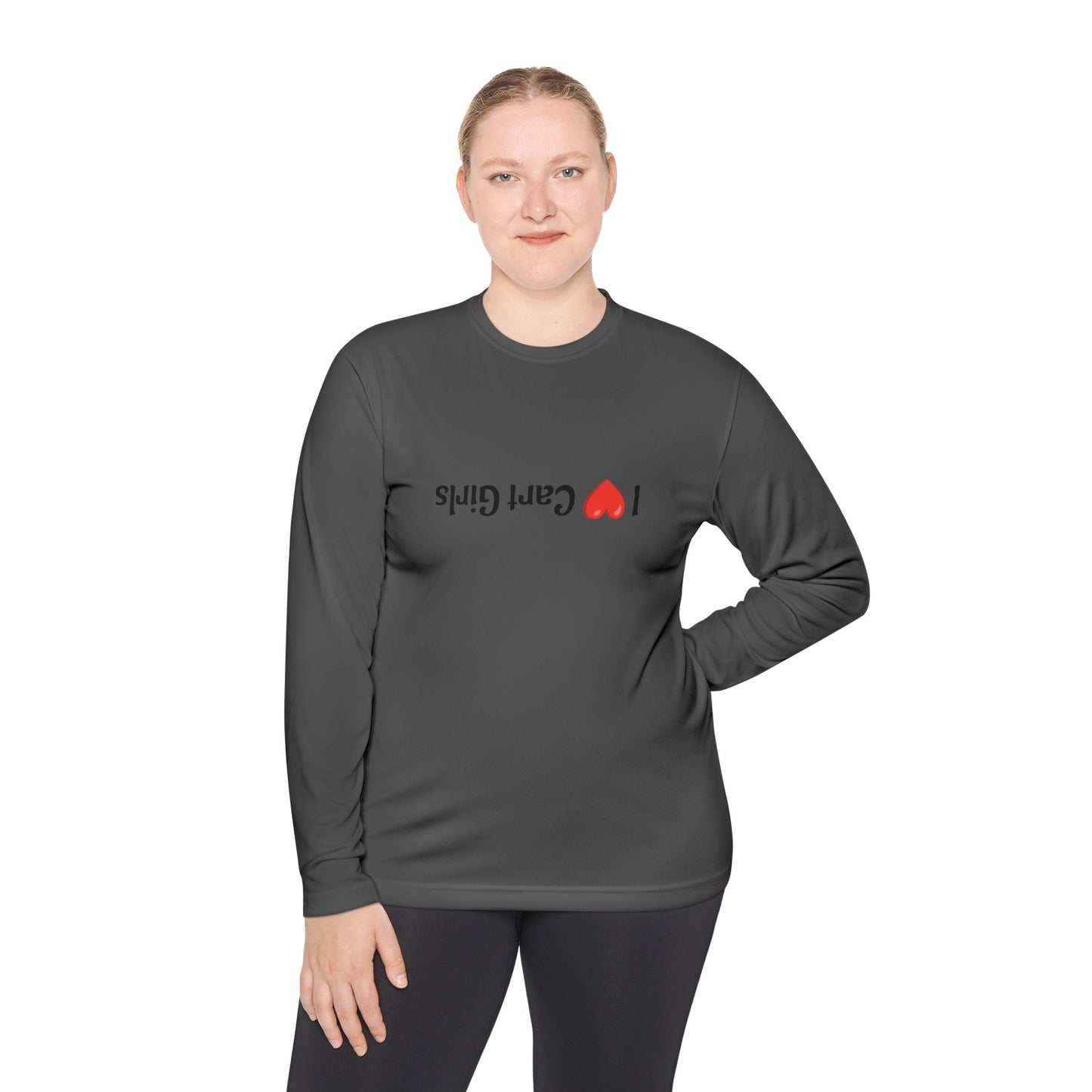 I Heart Cart Girls Unisex Lightweight Long Sleeve Tee - Perfect Gift for Golfers