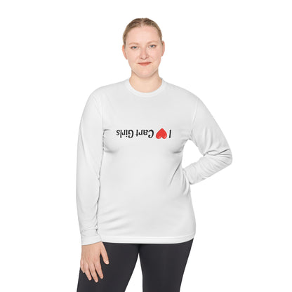 I Heart Cart Girls Unisex Lightweight Long Sleeve Tee - Perfect Gift for Golfers