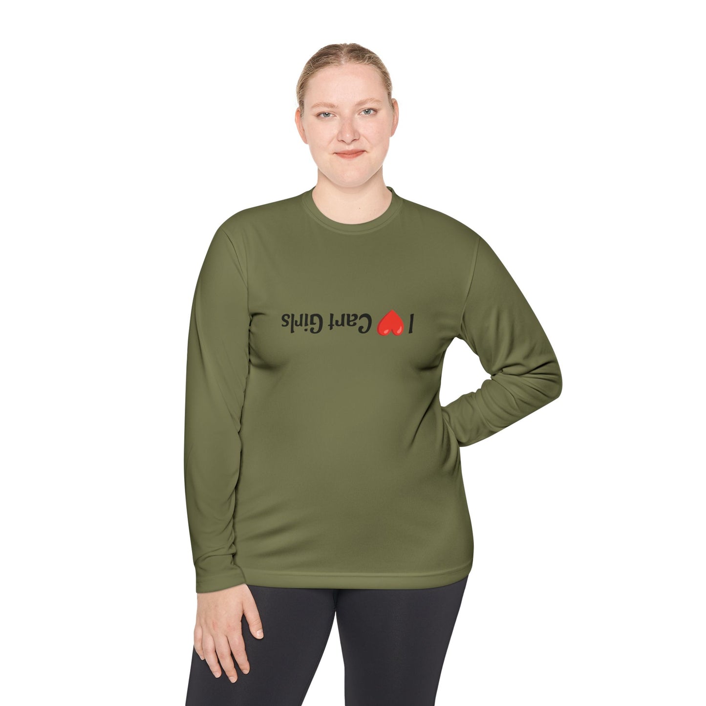 I Heart Cart Girls Unisex Lightweight Long Sleeve Tee - Perfect Gift for Golfers