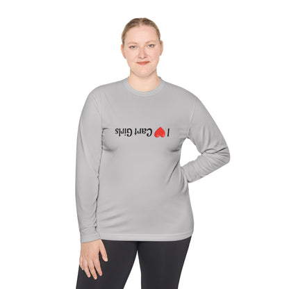 I Heart Cart Girls Unisex Lightweight Long Sleeve Tee - Perfect Gift for Golfers